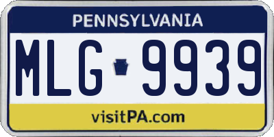 PA license plate MLG9939