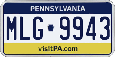 PA license plate MLG9943