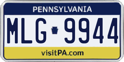 PA license plate MLG9944