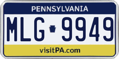 PA license plate MLG9949