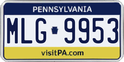 PA license plate MLG9953