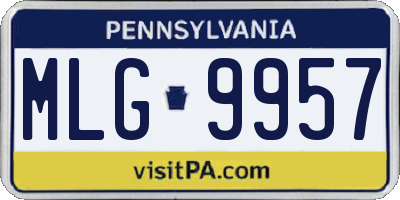 PA license plate MLG9957