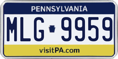 PA license plate MLG9959