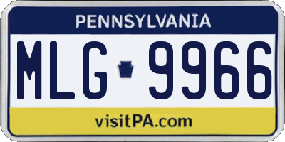 PA license plate MLG9966
