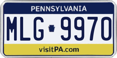 PA license plate MLG9970