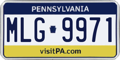 PA license plate MLG9971