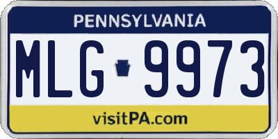 PA license plate MLG9973