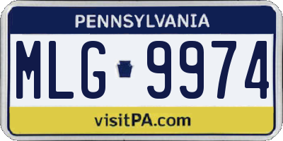 PA license plate MLG9974