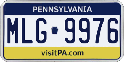 PA license plate MLG9976