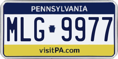 PA license plate MLG9977