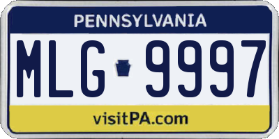 PA license plate MLG9997