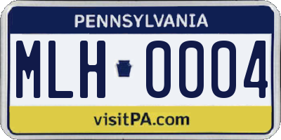 PA license plate MLH0004