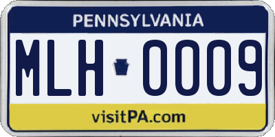 PA license plate MLH0009