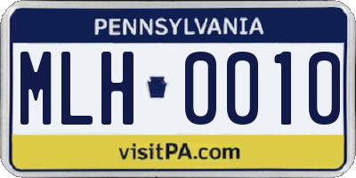PA license plate MLH0010