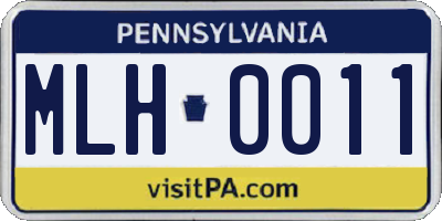 PA license plate MLH0011