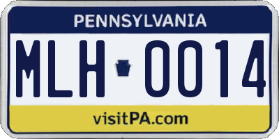 PA license plate MLH0014
