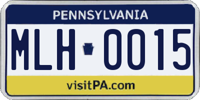 PA license plate MLH0015