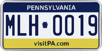 PA license plate MLH0019
