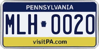PA license plate MLH0020