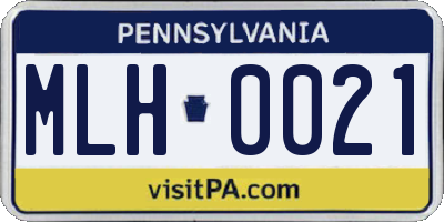 PA license plate MLH0021