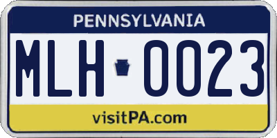 PA license plate MLH0023