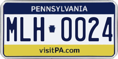 PA license plate MLH0024