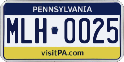 PA license plate MLH0025