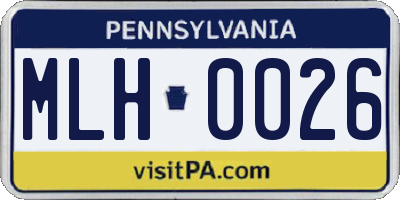 PA license plate MLH0026