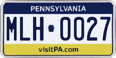 PA license plate MLH0027