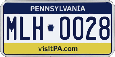 PA license plate MLH0028
