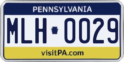 PA license plate MLH0029