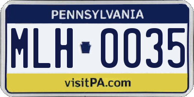 PA license plate MLH0035