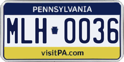 PA license plate MLH0036