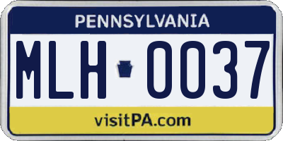 PA license plate MLH0037