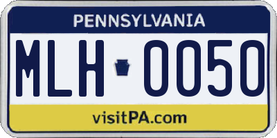 PA license plate MLH0050