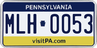 PA license plate MLH0053