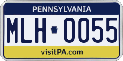PA license plate MLH0055