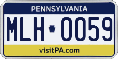 PA license plate MLH0059