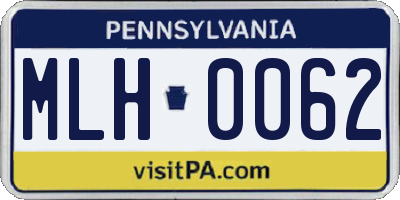 PA license plate MLH0062
