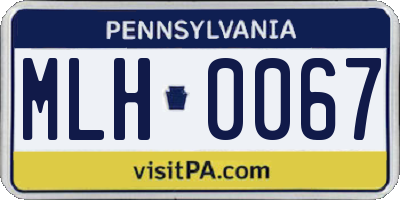 PA license plate MLH0067