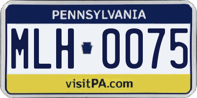 PA license plate MLH0075