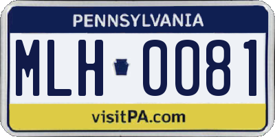 PA license plate MLH0081