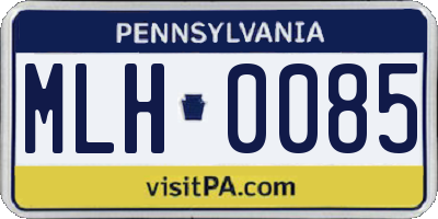 PA license plate MLH0085