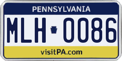 PA license plate MLH0086