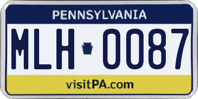 PA license plate MLH0087