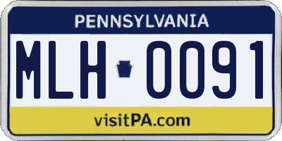 PA license plate MLH0091