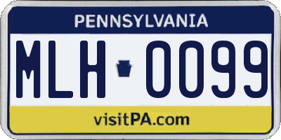 PA license plate MLH0099