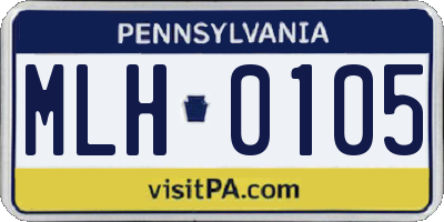PA license plate MLH0105