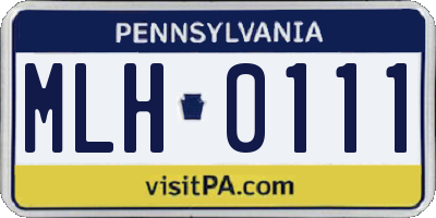 PA license plate MLH0111