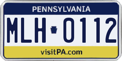 PA license plate MLH0112